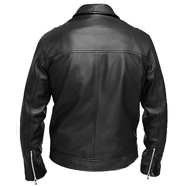 Men Black Casual Leather Jacket