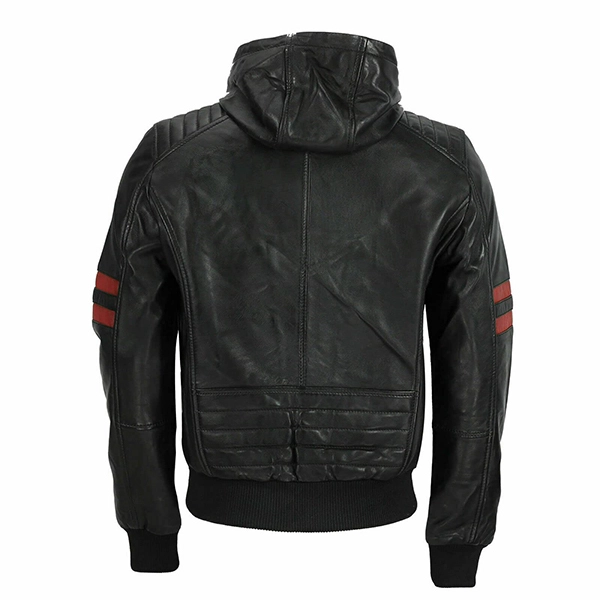 Mens Racing Biker Hooded Jacket