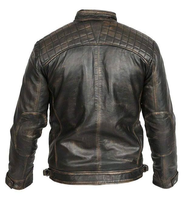 Cafe Racer Retro Motorcycle Leather Jacket