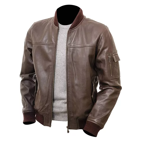 Mens Slim Fit Vintage Aviator Jacket