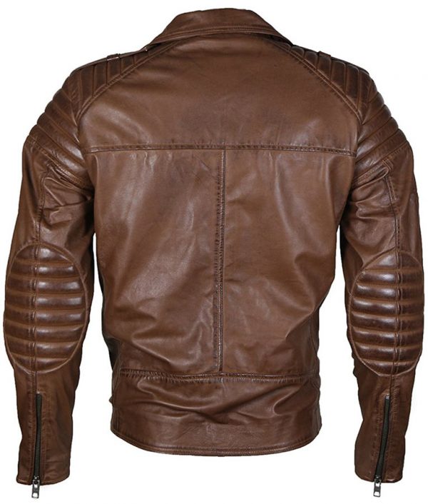 Men Brown Biker Leather Jacket