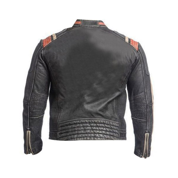 Mens Cafe Racer Motorcycle Jacket