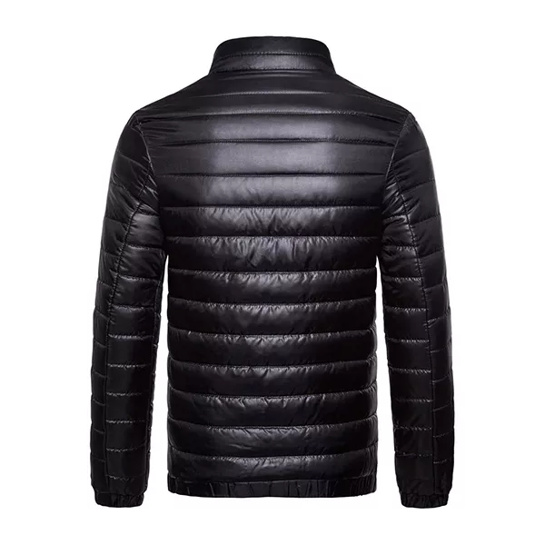 Classic Mens Puffer Leather Jacket