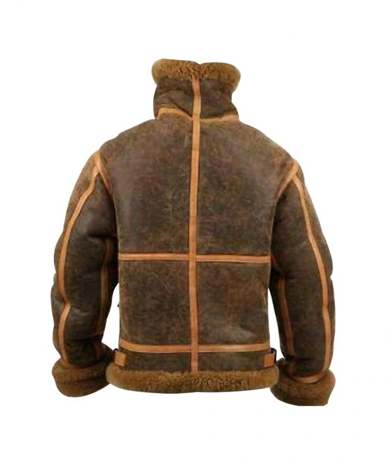 Mens RAF Aviator Brown Shearling Jacket