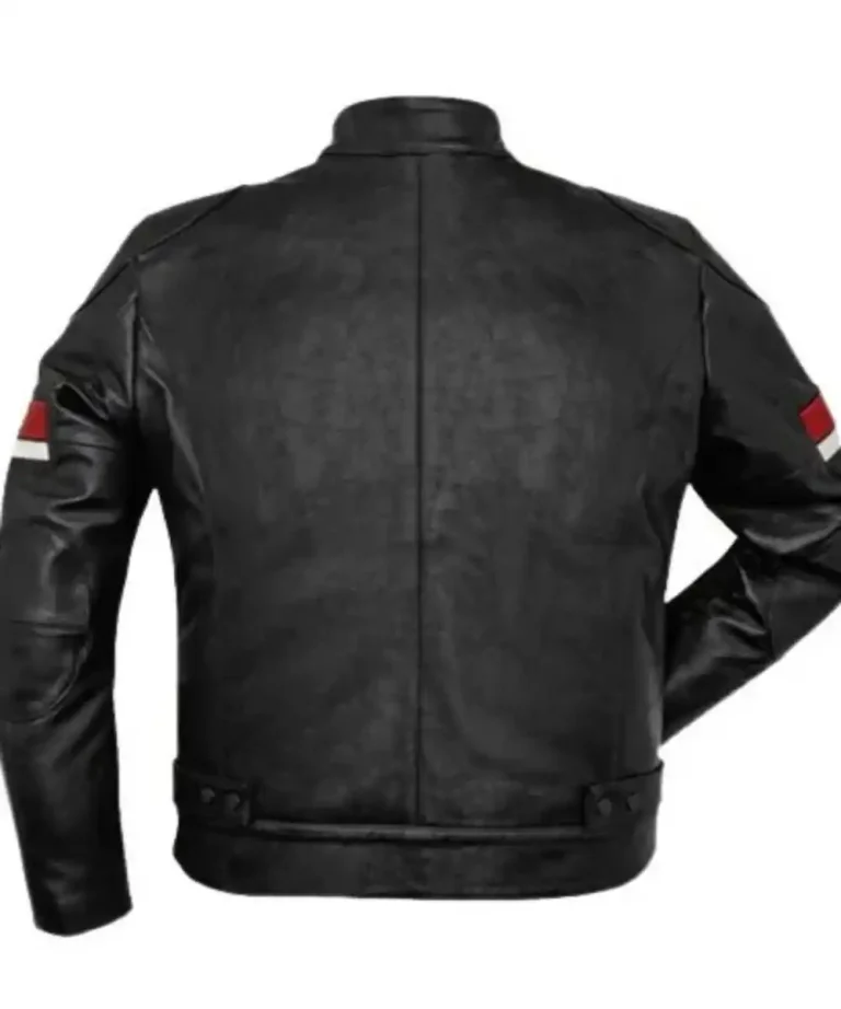 Mens Striped Cafe Racer Jacket