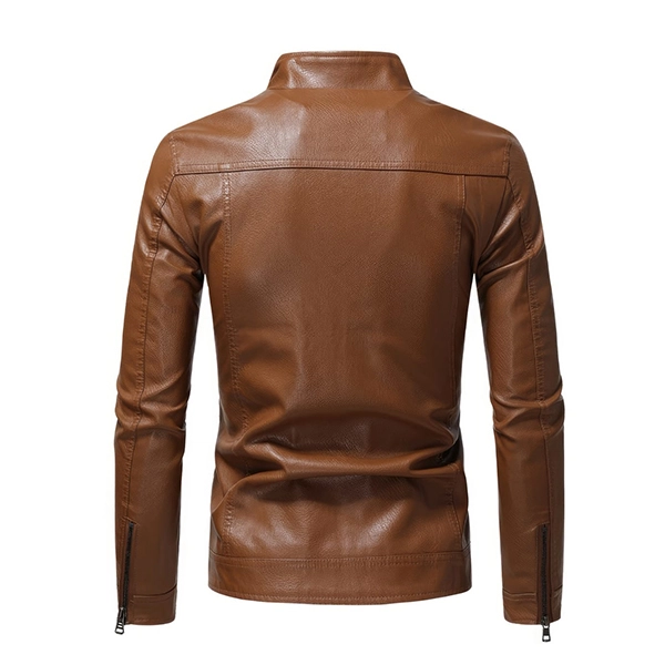 Mens Casual Brown Slim Fit Jacket