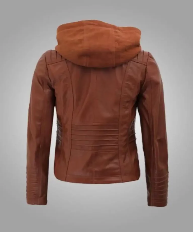 Womens Detachable Cafe Racer Leather Jacket