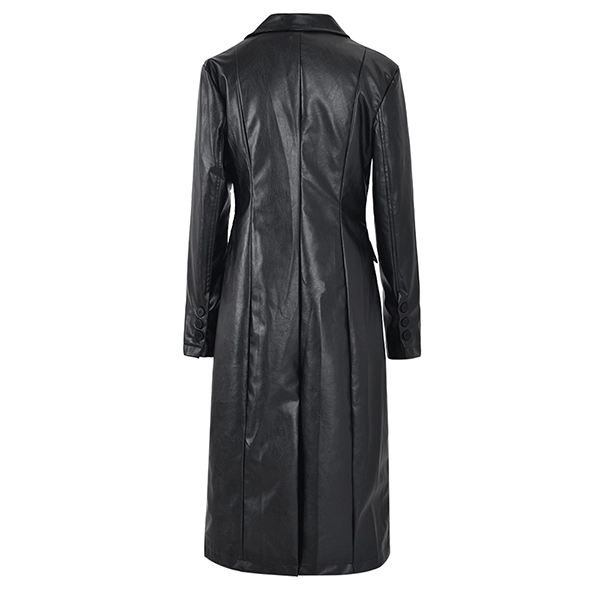 Womens Black Leather Coat