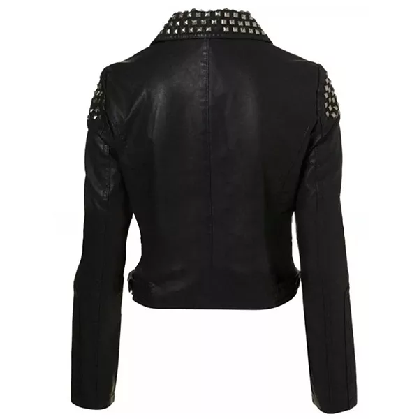 Studded Faux Demi Lovato Leather Jacket